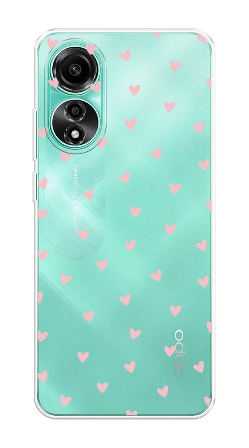 

Чехол на Oppo A78 4G "Розовые сердечки паттерн", Розовый;прозрачный, 2514750-1