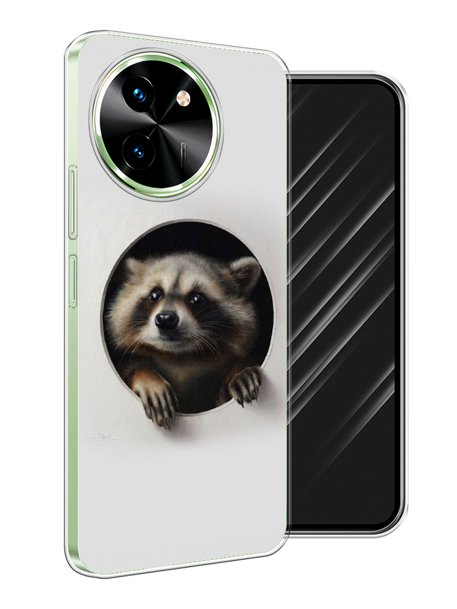 

Чехол Awog на Vivo T3x/Y38 5G "Любопытный енот", Коричневый;черный;белый, 2610650-1