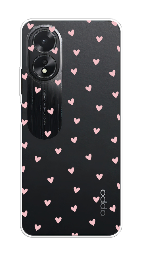 

Чехол на Oppo A38/A18 "Розовые сердечки паттерн", Розовый;прозрачный, 2515350-1