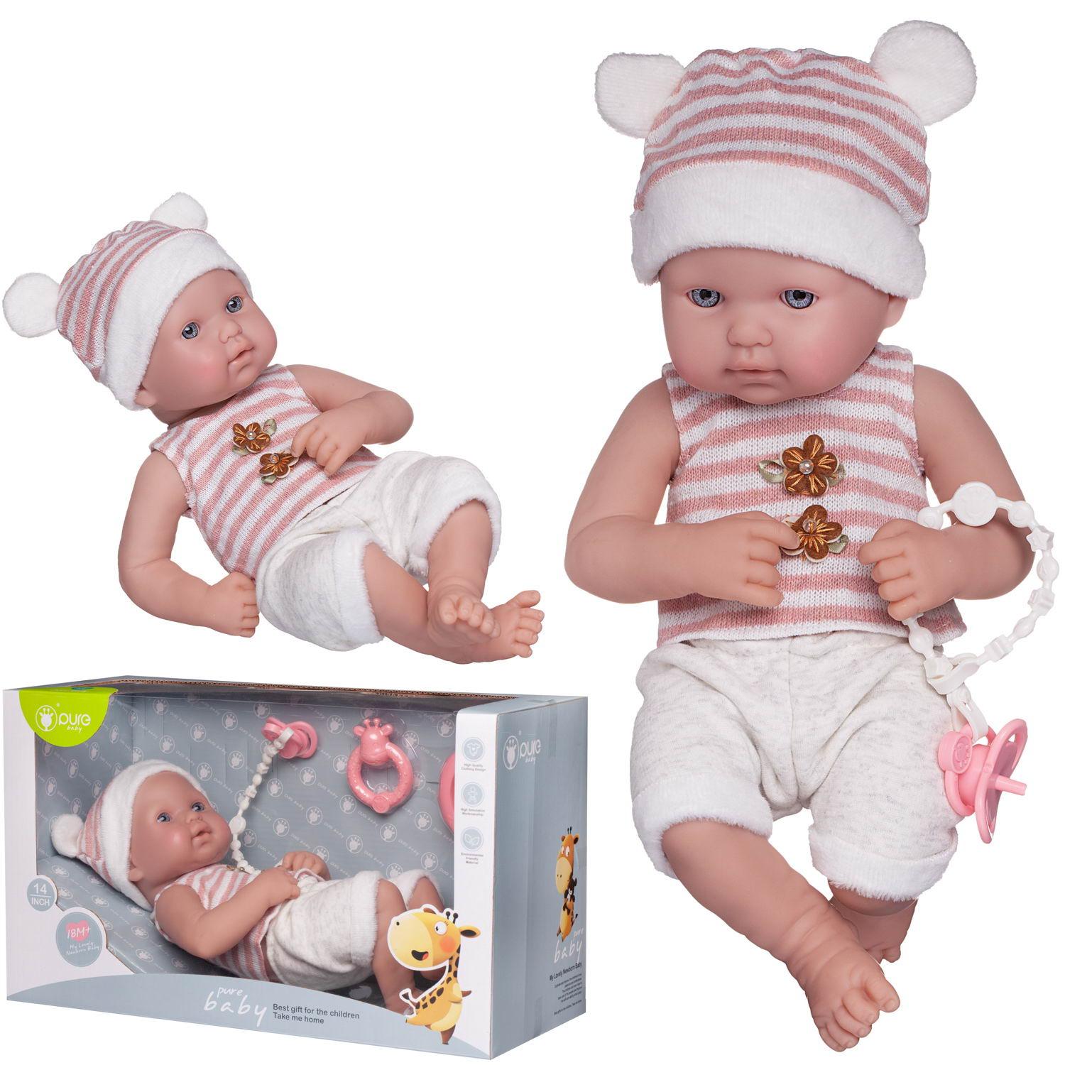 

Пупс Junfa Pure Baby в бело-розовой кофточке, WJ-22519