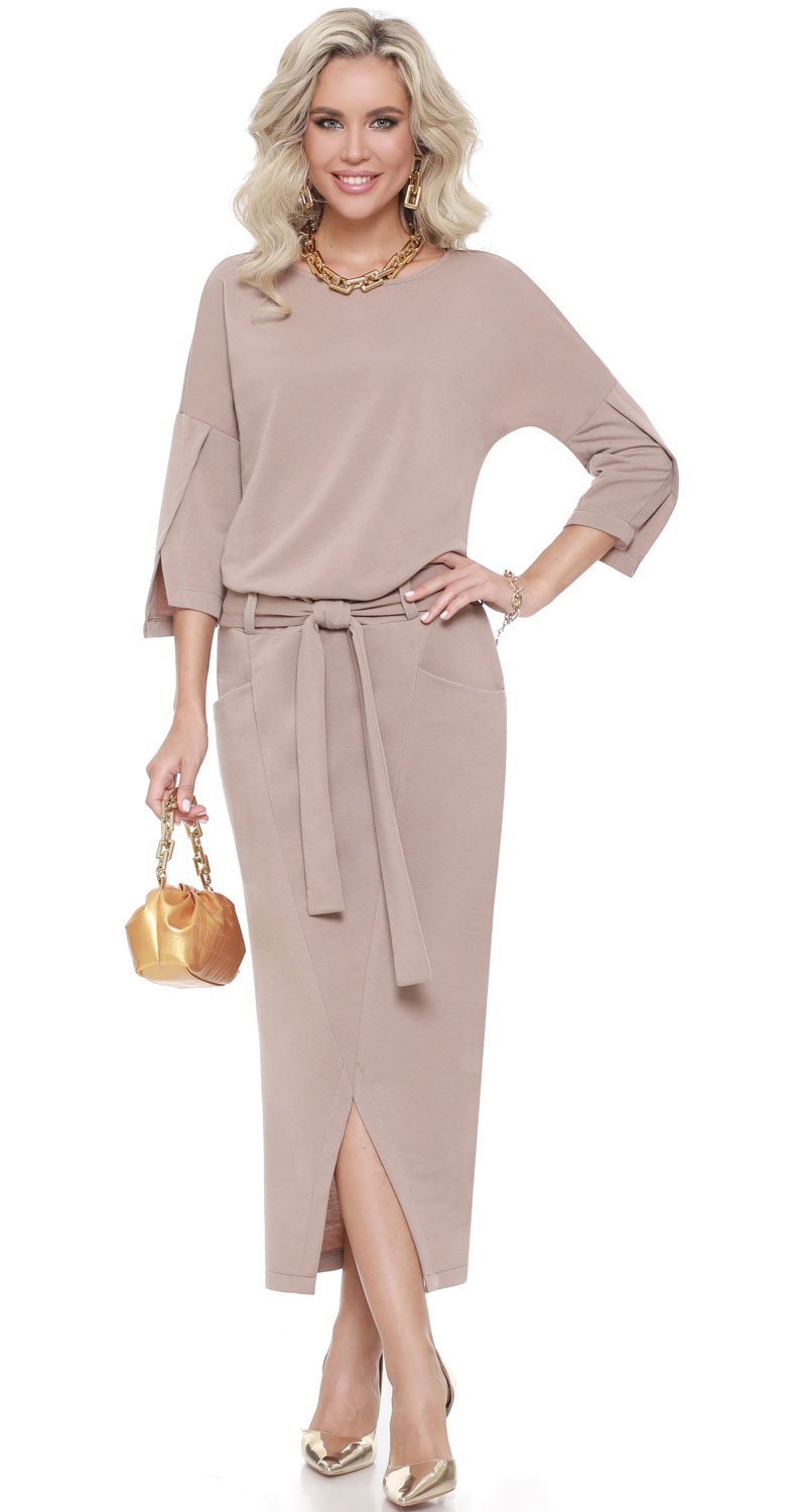 

Платье женское DSTrend Фактор успеха бежевое 52 RU, Фактор успеха