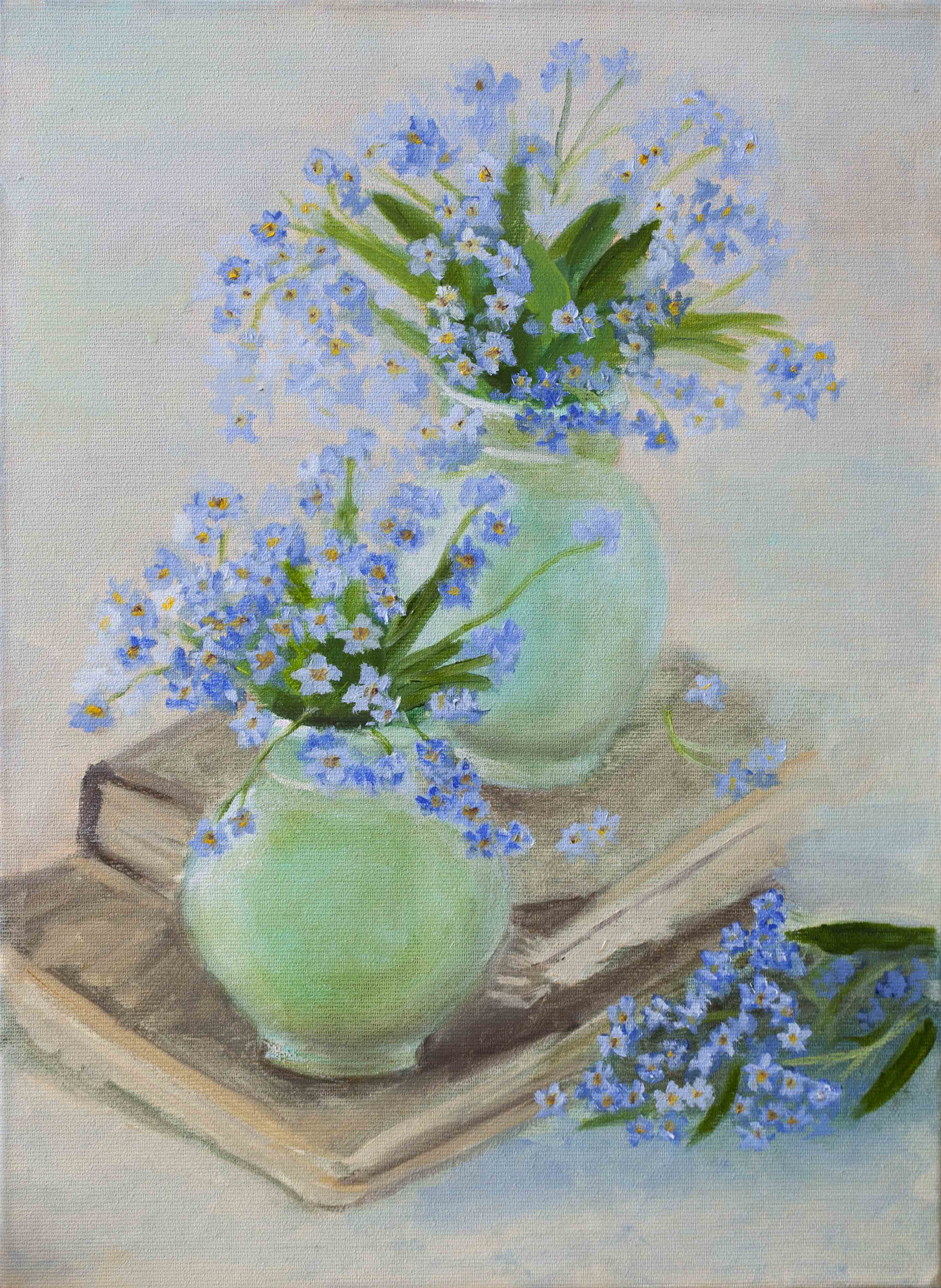 

Картина маслом Незабудки 30x40