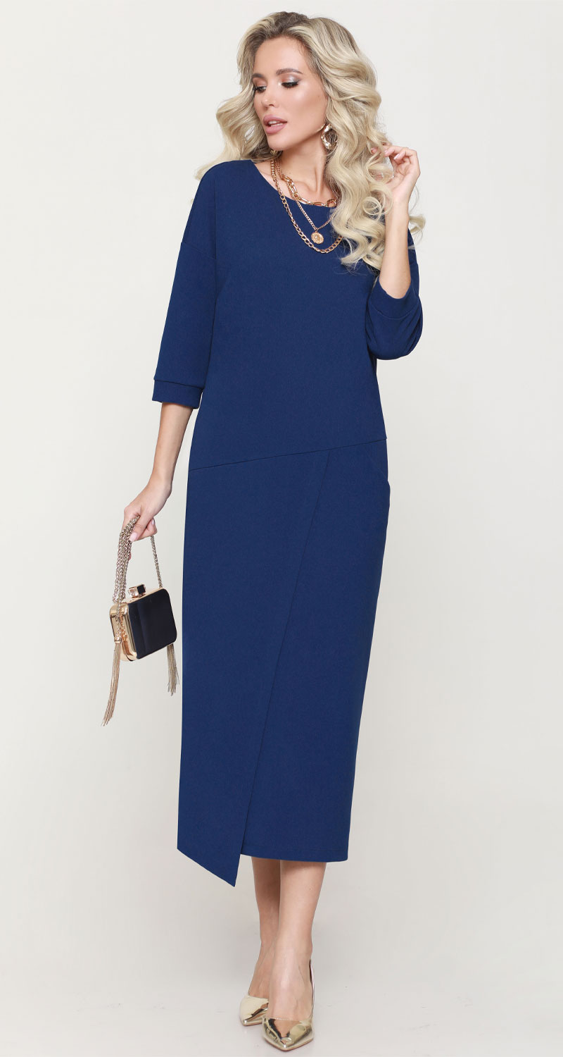 фото Платье женское миллена шарм это твой стиль синее 50 ru