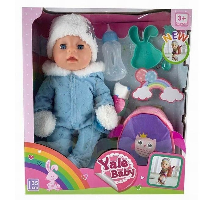 

Пупс Yale Baby 1952SYL с рюкзачком и аксесс в кор.
