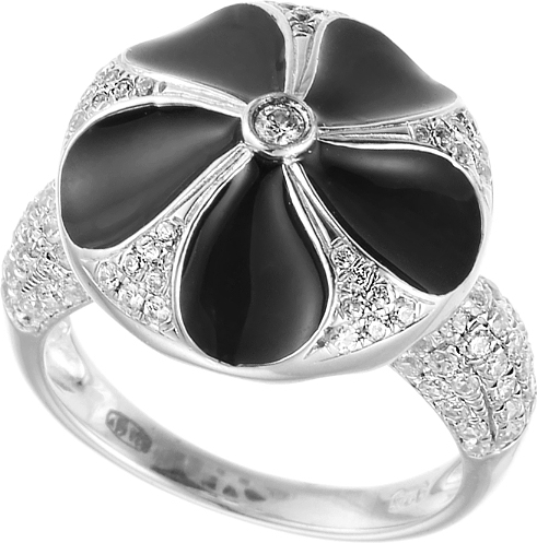 

Кольцо женское с эмалью и фианитами из серебра Джей Ви SR18899_ENAM_001, SR18899_ENAM_001