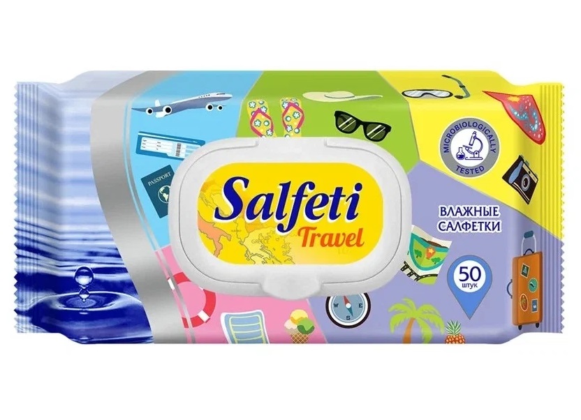 фото Салфетки влажные salfeti travel 50 шт