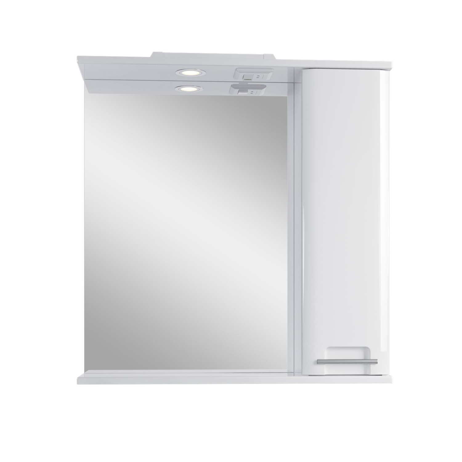 Зеркальный шкаф подвесной SanStar Уника 70 для ванной комнаты белый мелованный белый картон brauberg