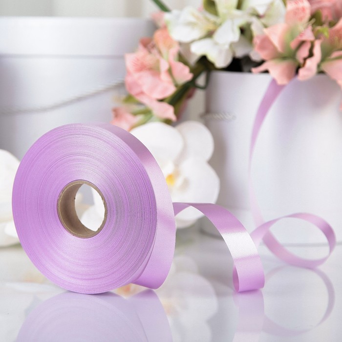 

Лента для декора и подарков, орхидея, 2 см х 91 м, Лента пластиковая однотонная