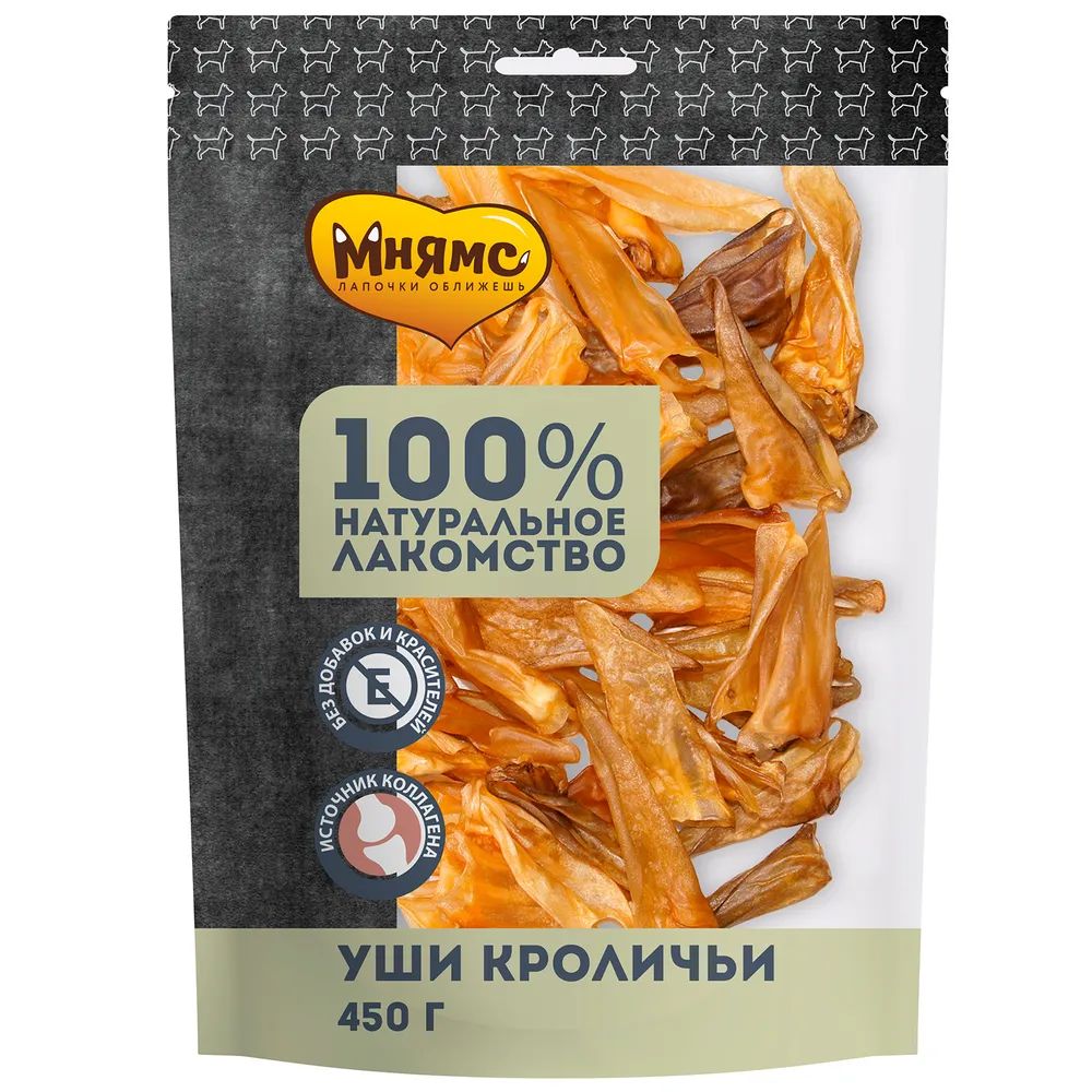 

Лакомство для собак Мнямс Уши кроличьи, 450 г