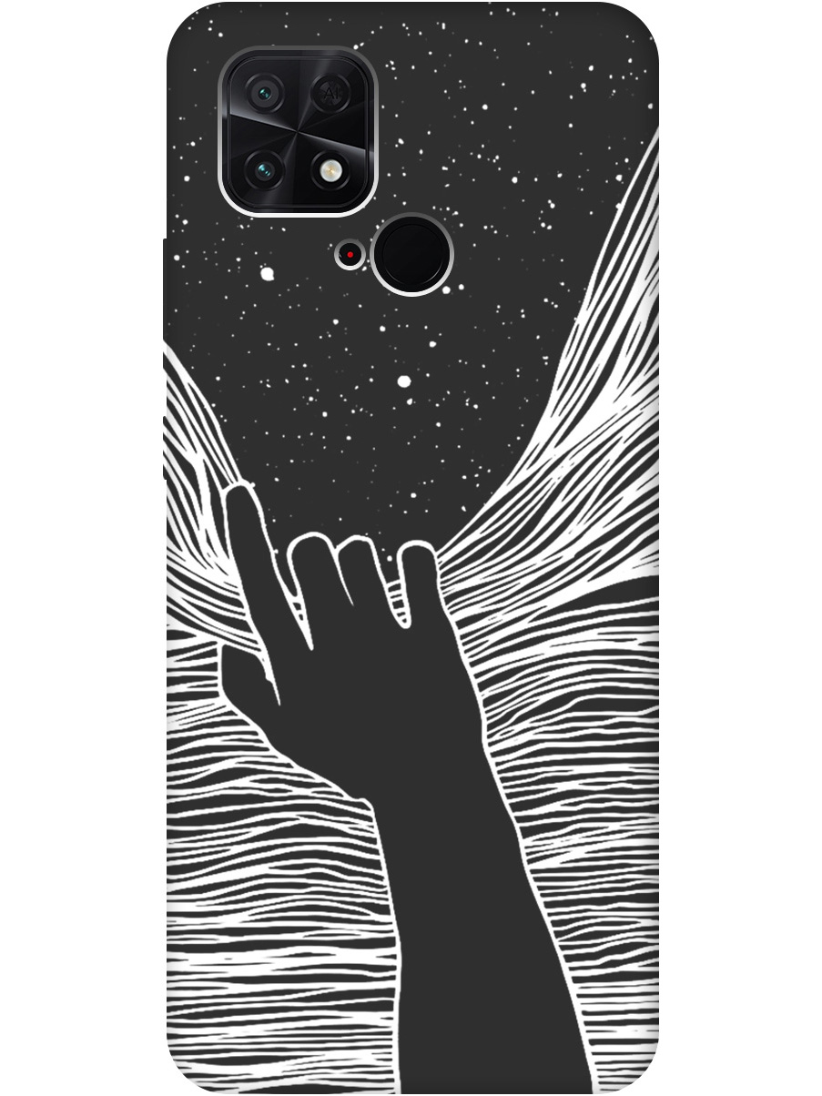 

Силиконовый чехол на Xiaomi Poco C40 с рисунком "Рука и нити" Soft Touch черный, 20000995