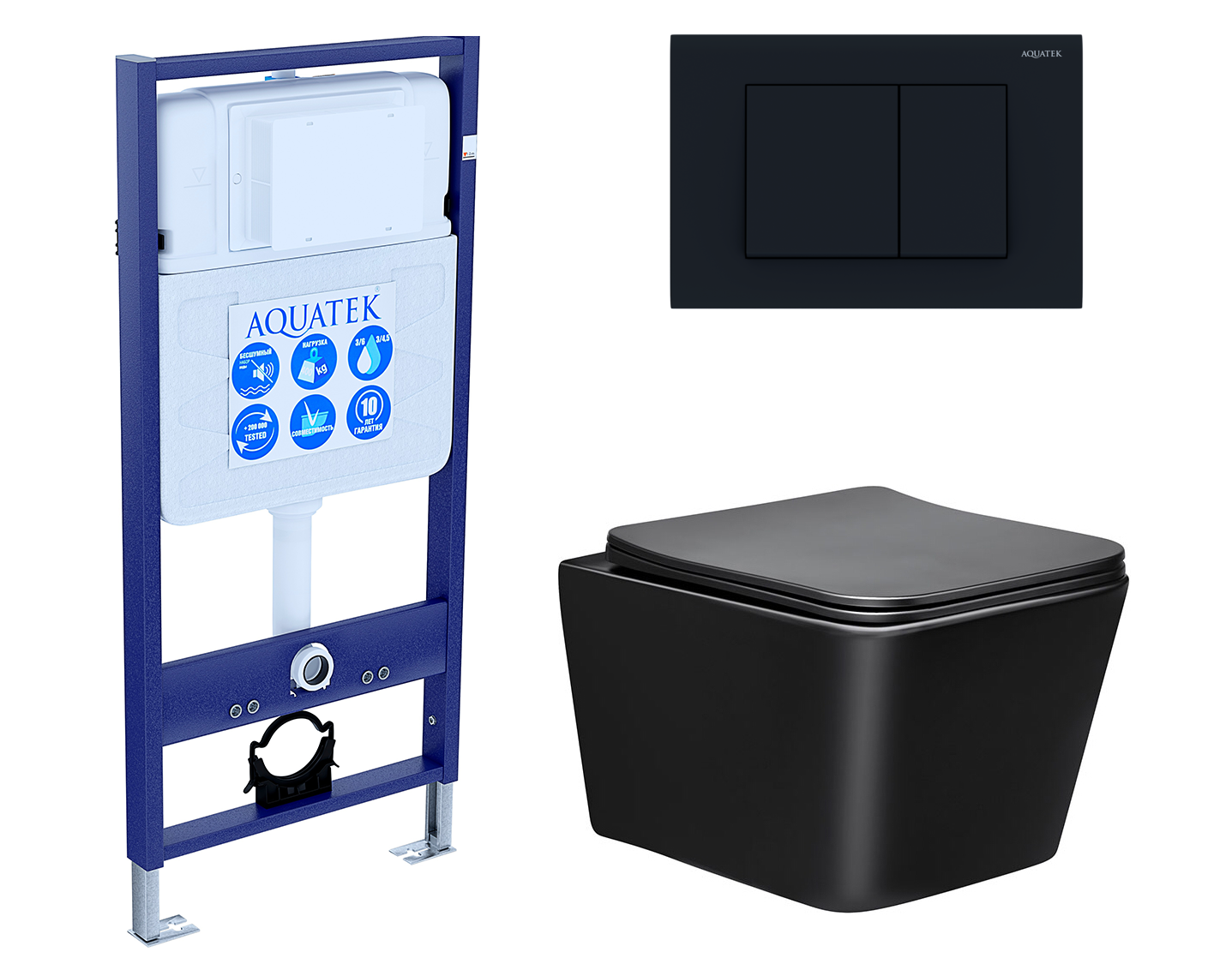 

Комплект: инсталляция Акватек Standart + унитаз Q-Line MB с кнопкой черной