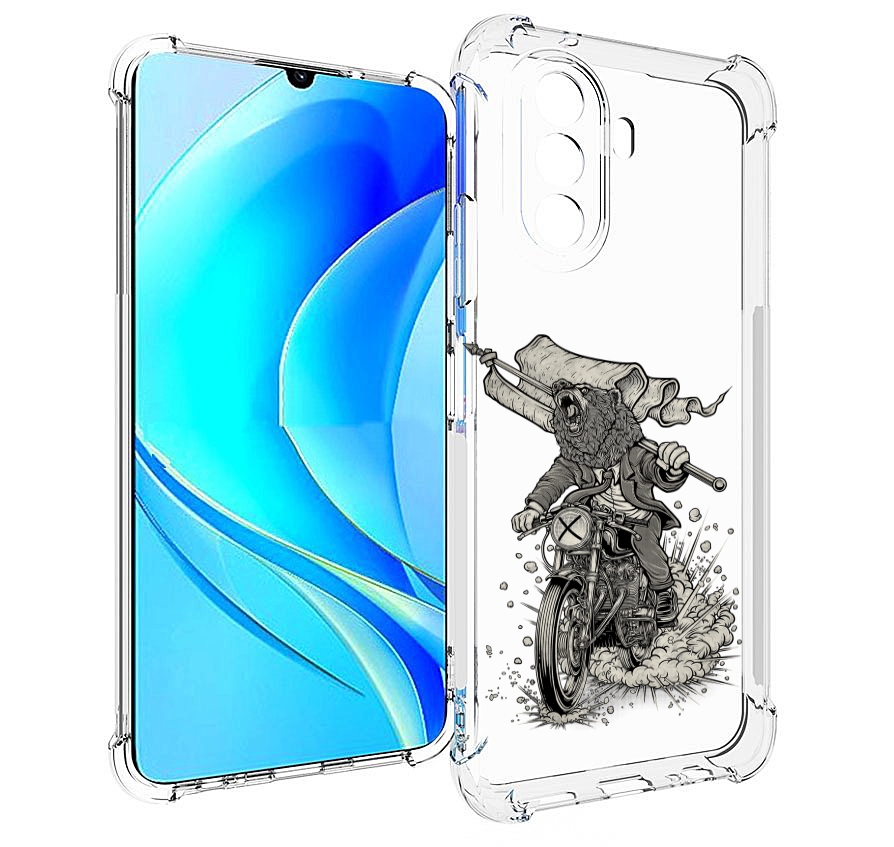 

Чехол MyPads медведь на мотоцикле для Huawei Nova Y70 / Nova Y70 Plus (MGA-LX9N), Прозрачный, Tocco