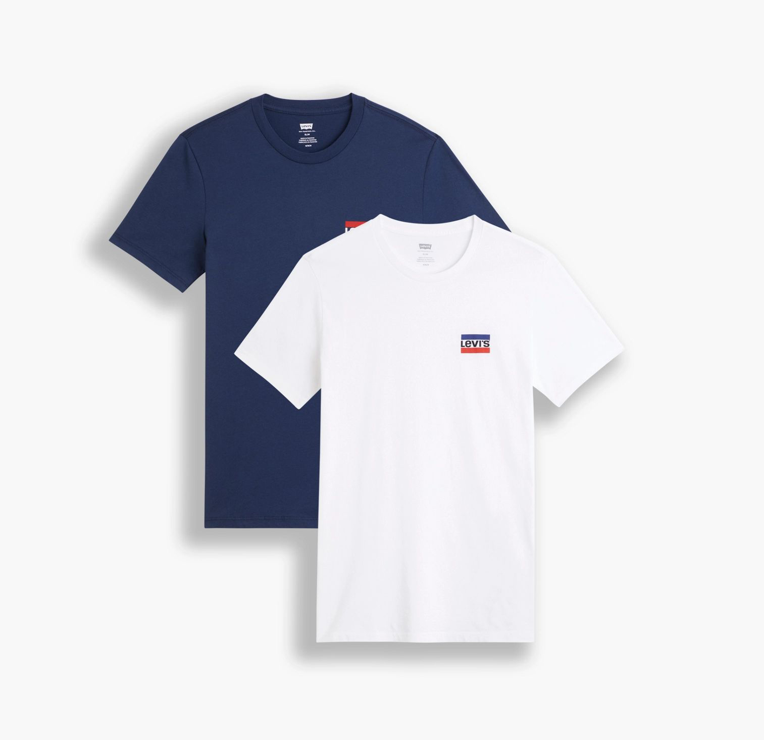 

Комплект футболок мужских Levi's 79681-0014 белый; синий S, 79681-0014