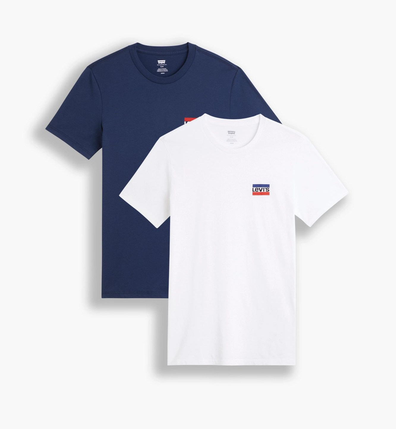 

Комплект футболок мужских Levi's 79681-0014 белый; синий XL, 79681-0014