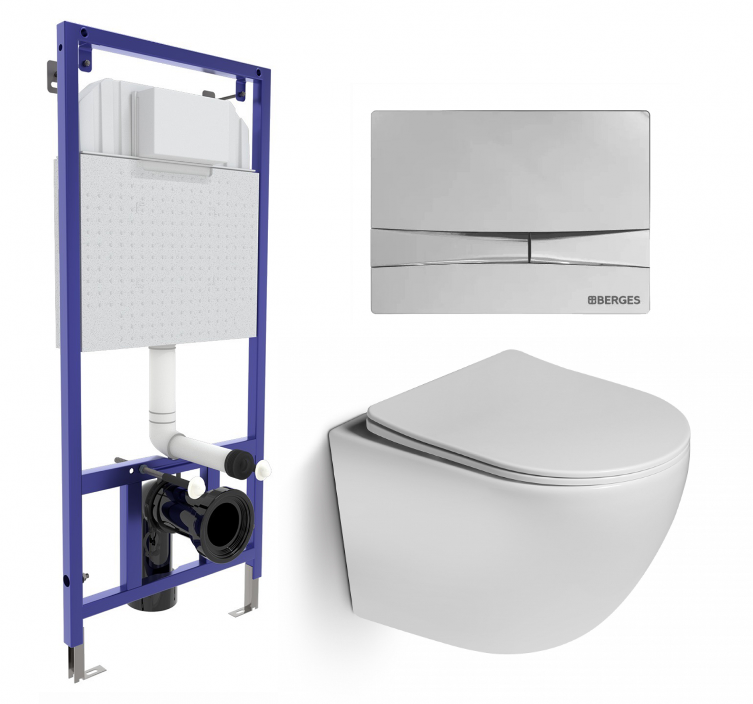 

Комплект: инсталляция Berges Wasserhaus Novum + унитаз SantiLine SL-5005 + кнопка хром