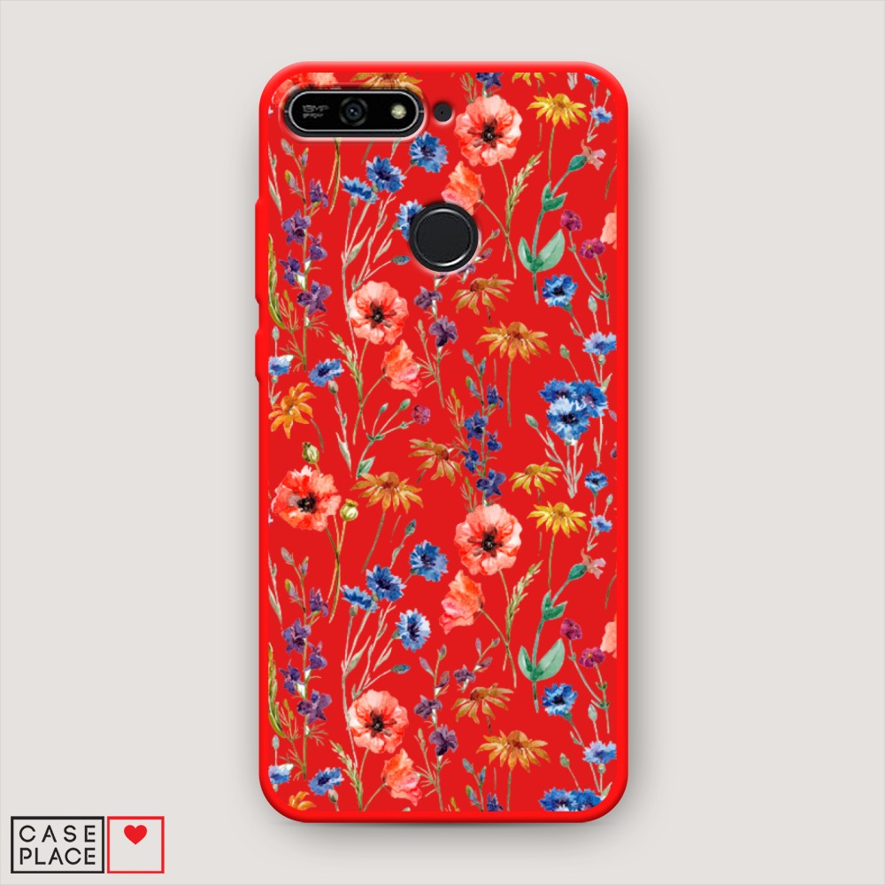 

Чехол Awog "Маки и васильки фон" на Honor 7A Pro, 65453-1