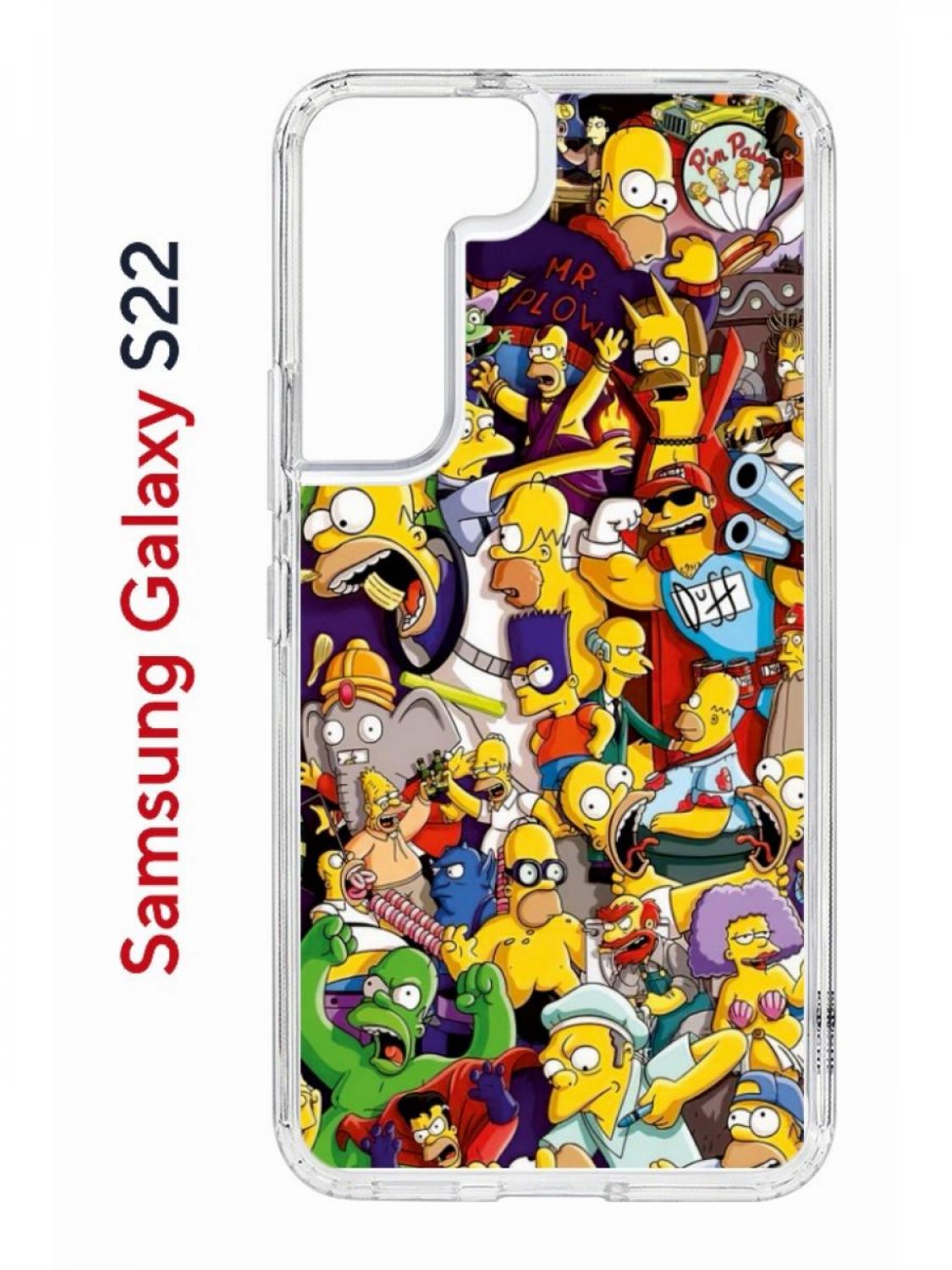 Чехол на Samsung S22 Kruche Print Симпсоны,противоударный бампер,с защитой камеры