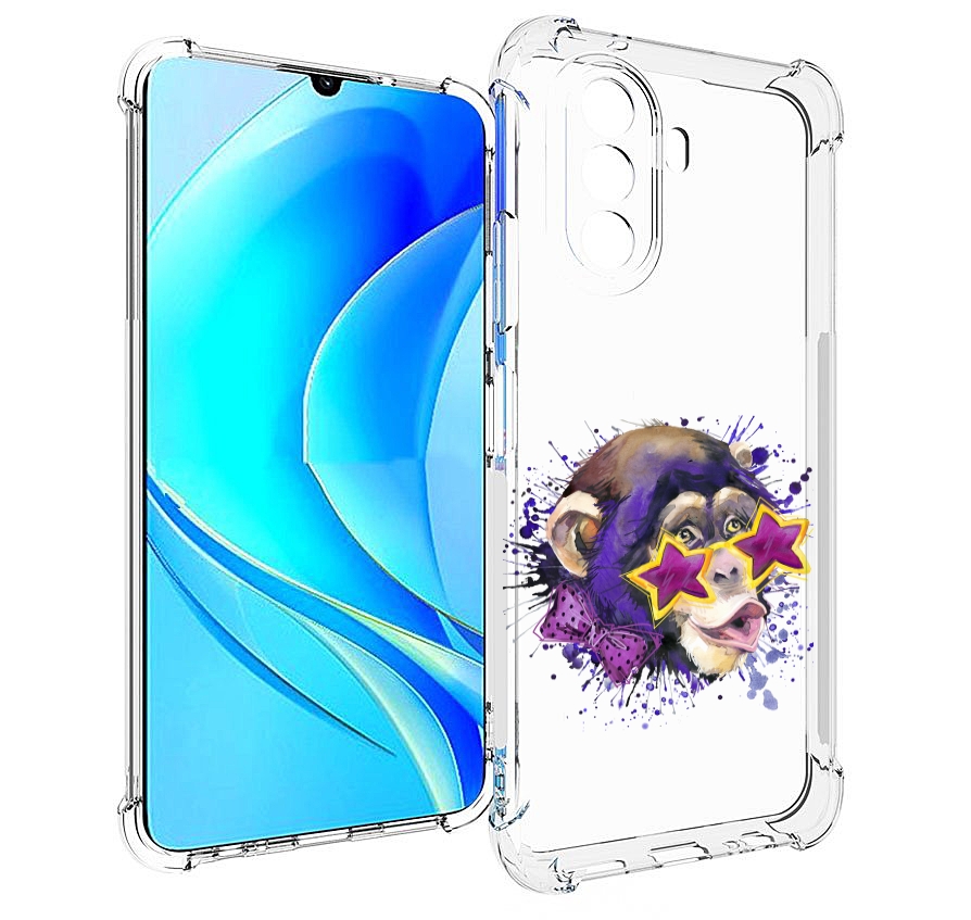 

Чехол MyPads обезьяна в очках для Huawei Nova Y70 / Nova Y70 Plus (MGA-LX9N), Прозрачный, Tocco