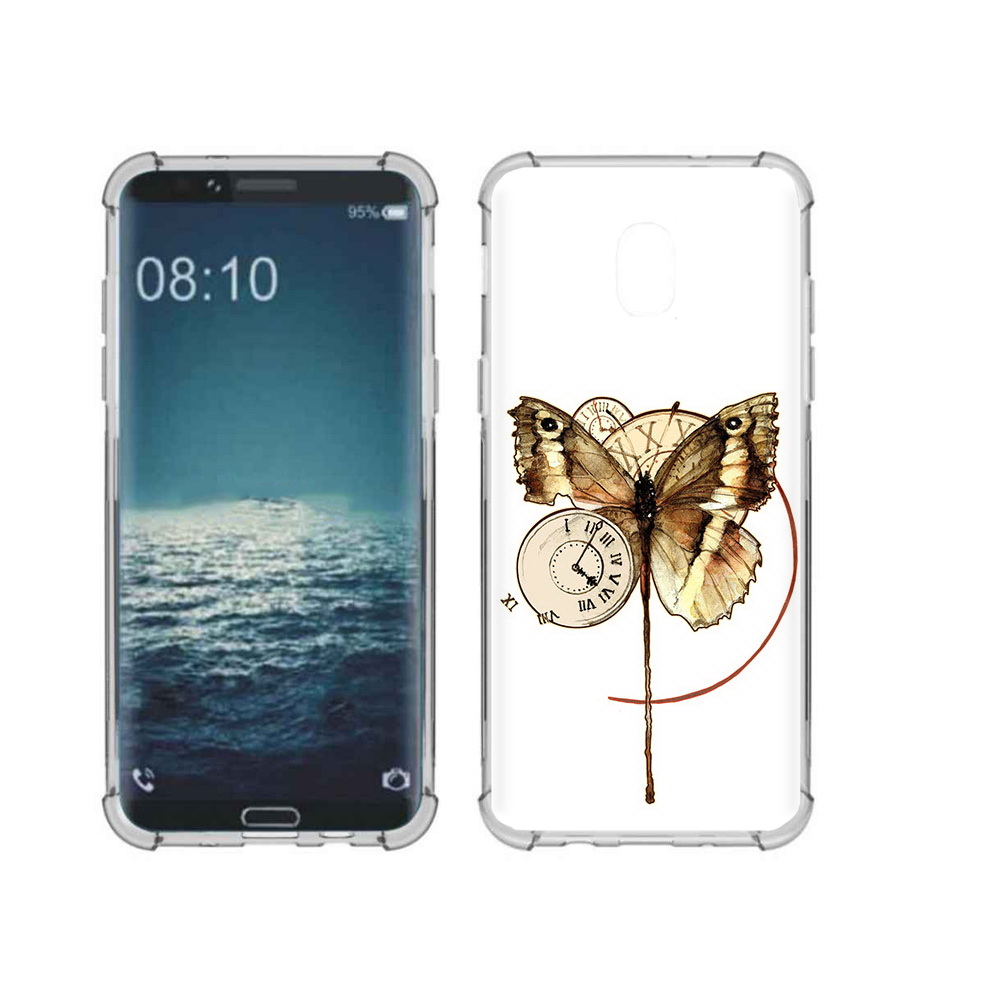 Чехол MyPads Tocco для Samsung Galaxy J3 старинные часы с бабочкой (PT226926.574.622)