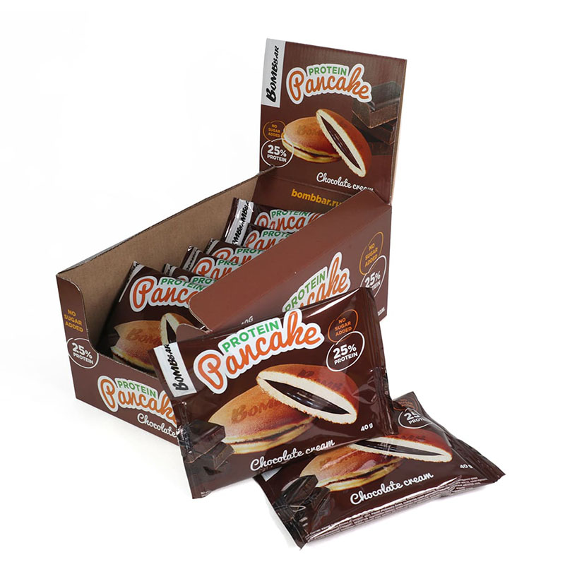фото Печенье bombbar pancake protein 10x40 г - шоколадный крем