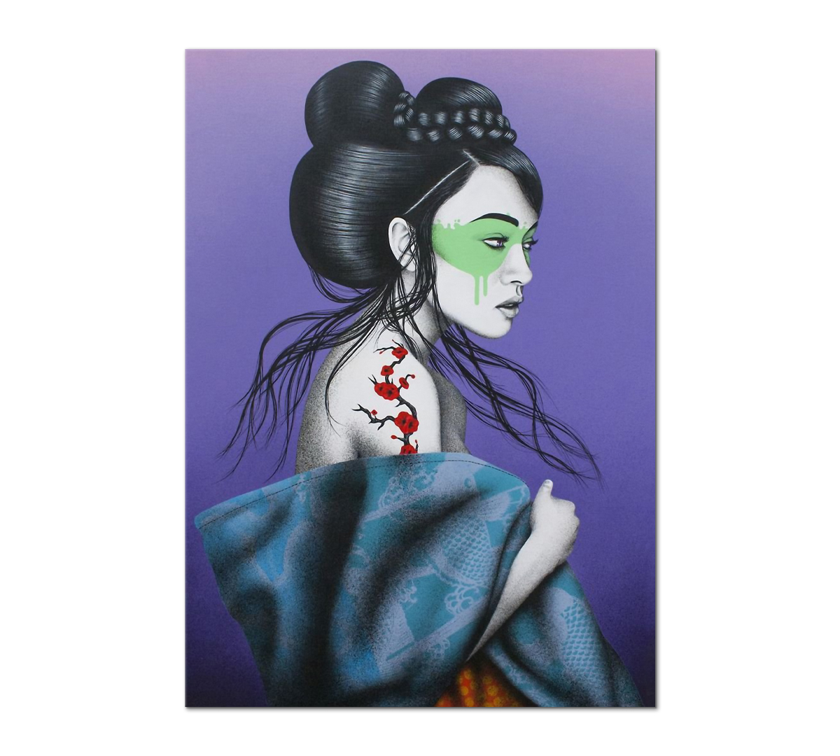 

Картина интерьерная на холсте Poly Print Art Гейша в палантине 70х50 см.