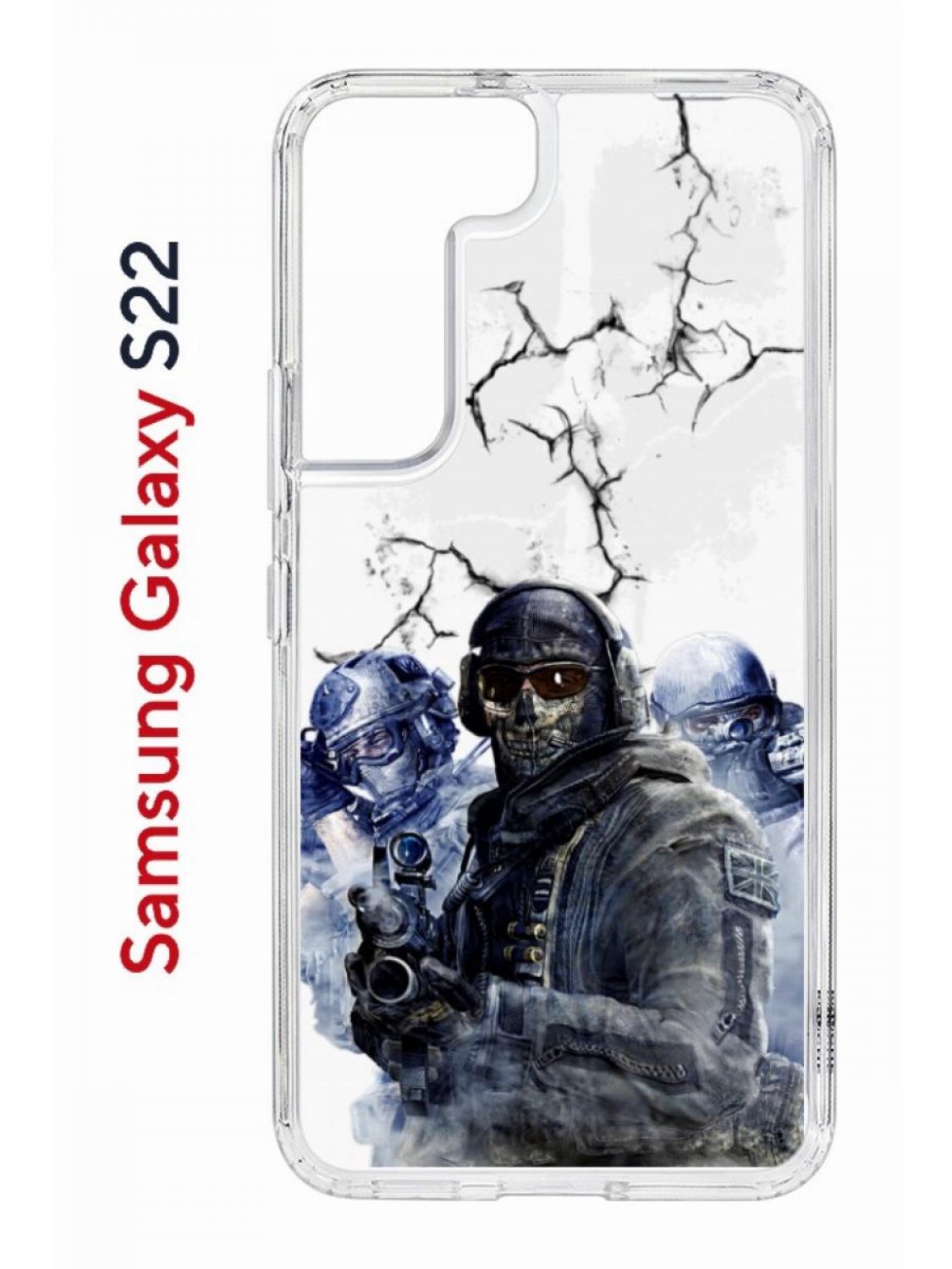 фото Чехол на samsung s22 kruche print call of duty,противоударный бампер,с защитой камеры кruче