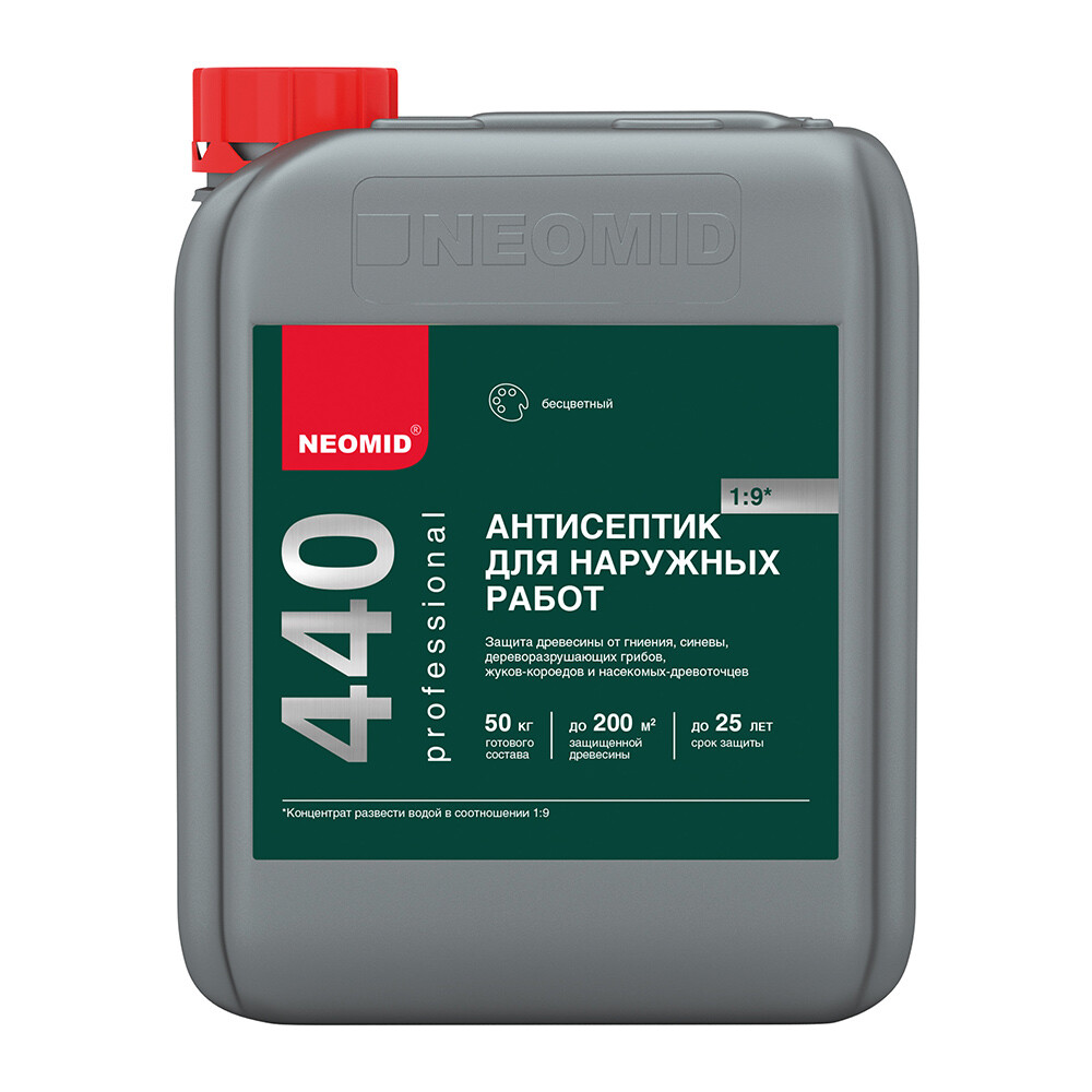 

Антисептик Neomid 440 Еco 5 л бесцветный, Прозрачный