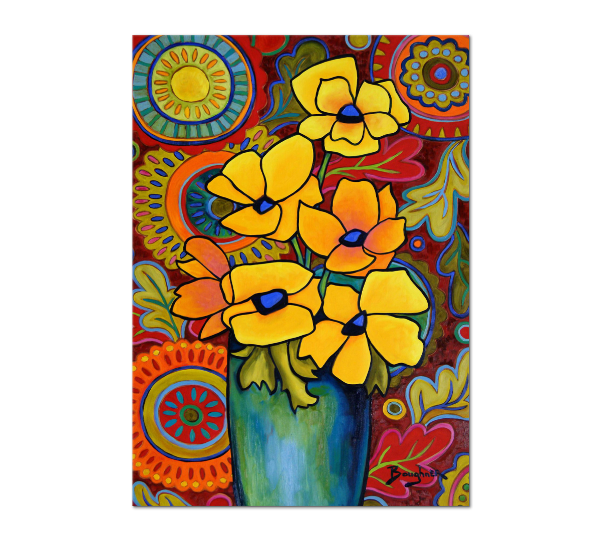 

Картина интерьерная на холсте Poly Print Art Желтые цветы 70х50 см.