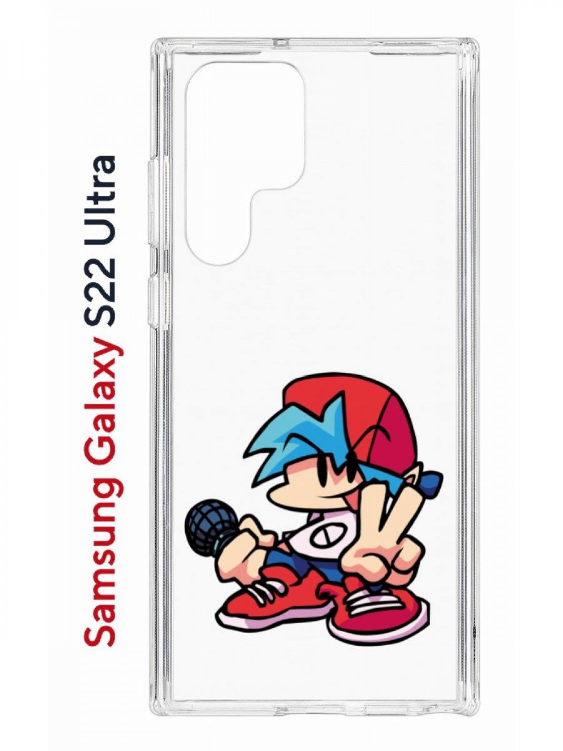 Чехол на Samsung S22 Ultra Kruche Print FNF Boyfrend,противоударный бампер с принтом
