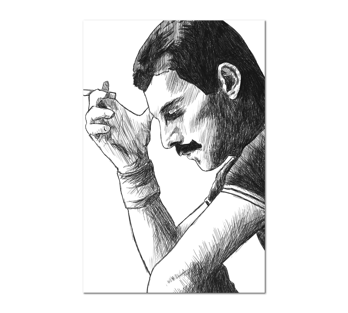 

Картина интерьерная на холсте Poly Print Art Фредди Меркьюри 90х60 см.