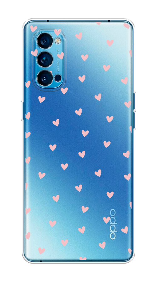 

Чехол на Oppo Reno 4 Pro 5G "Розовые сердечки паттерн", Розовый;прозрачный, 253750-1