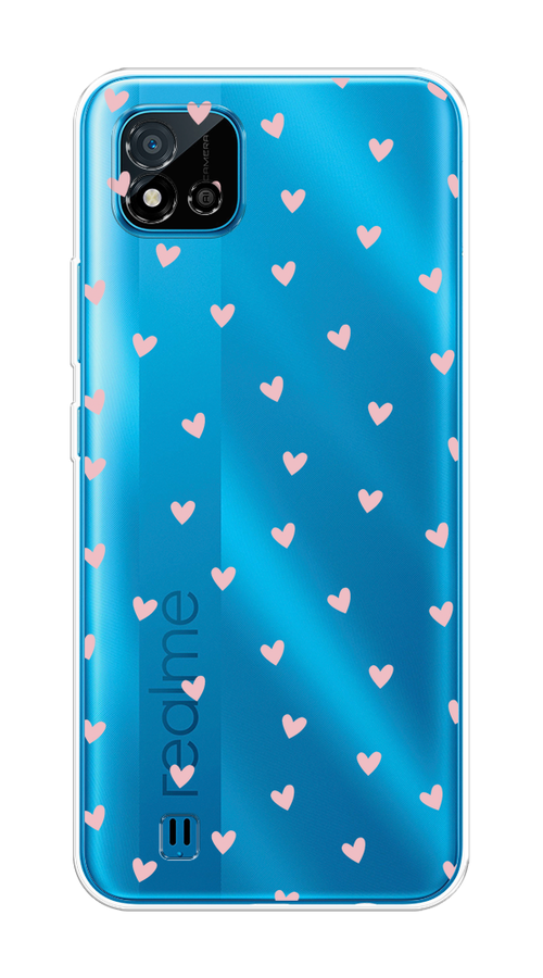 

Чехол на Oppo Realme C11 (2021) "Розовые сердечки паттерн", Розовый;прозрачный, 257550-1