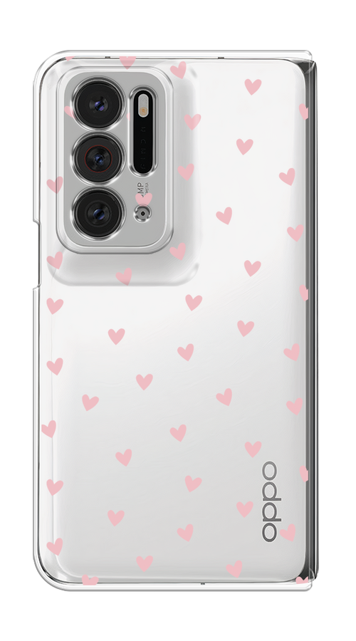 

Чехол на Oppo Find N "Розовые сердечки паттерн", Розовый;прозрачный, 259650-1