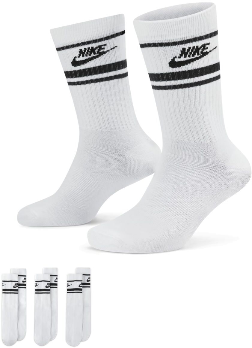 

Комплект носков унисекс Nike Sportswear Everyday Essential Socks 3P белых L, Белый, Sportswear Everyday Essential Socks 3P