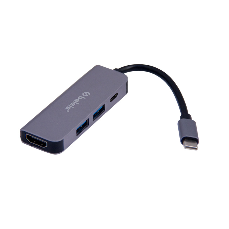 Переходник адаптер (USB Хаб) USB 3.1 Type C - HDMI +2*USB 3.0 + Type C (Power Delivery)