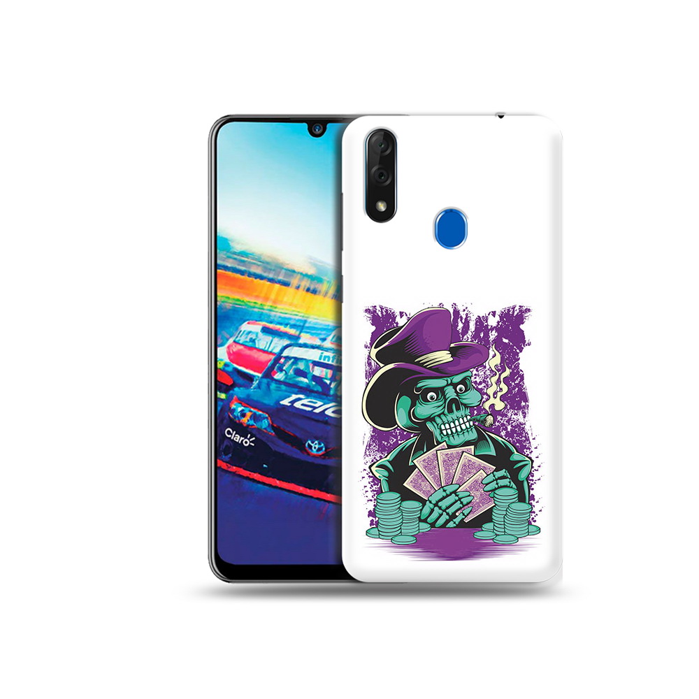 

Чехол MyPads Tocco для ZTE Blade V10 зеленый череп с картами (PT136503.455.361), Прозрачный, Tocco