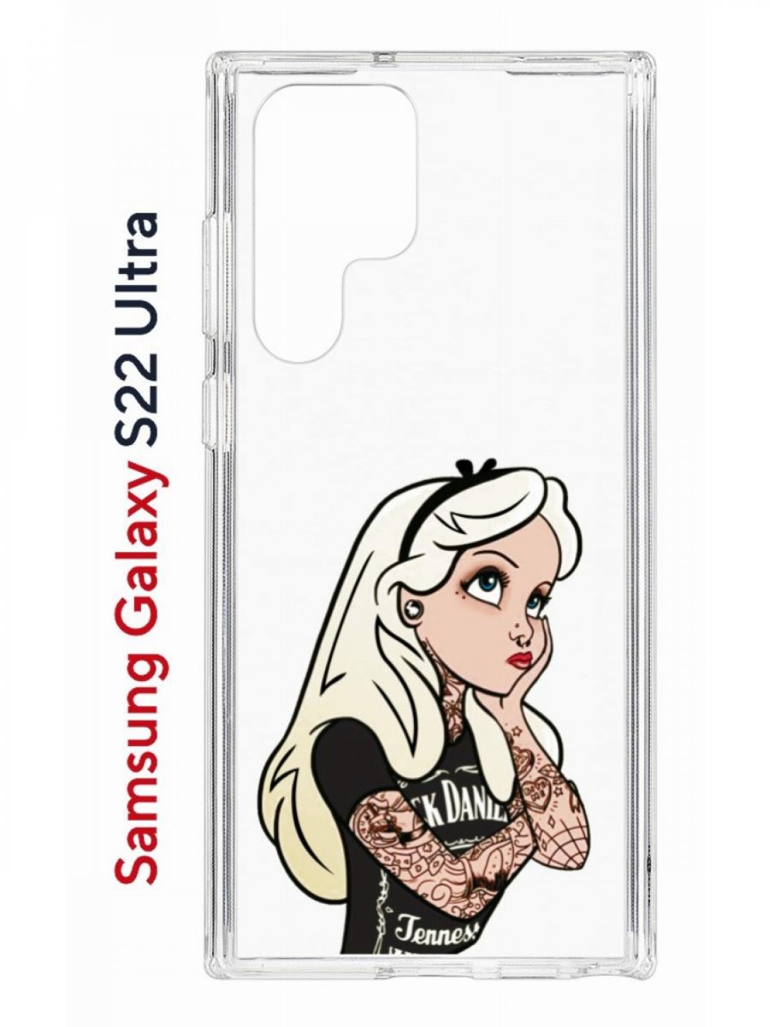 фото Чехол на samsung galaxy s22 ultra kruche print tattoo girl,противоударный бампер с принтом кruче