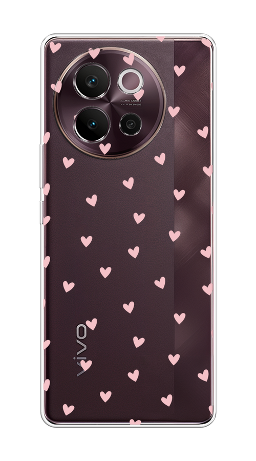 

Чехол на Vivo V40 Lite 5G "Розовые сердечки паттерн", Розовый;прозрачный, 2611550-1