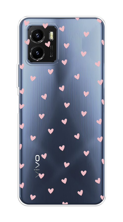 

Чехол на Vivo Y10 "Розовые сердечки паттерн", Розовый;прозрачный, 266450-1
