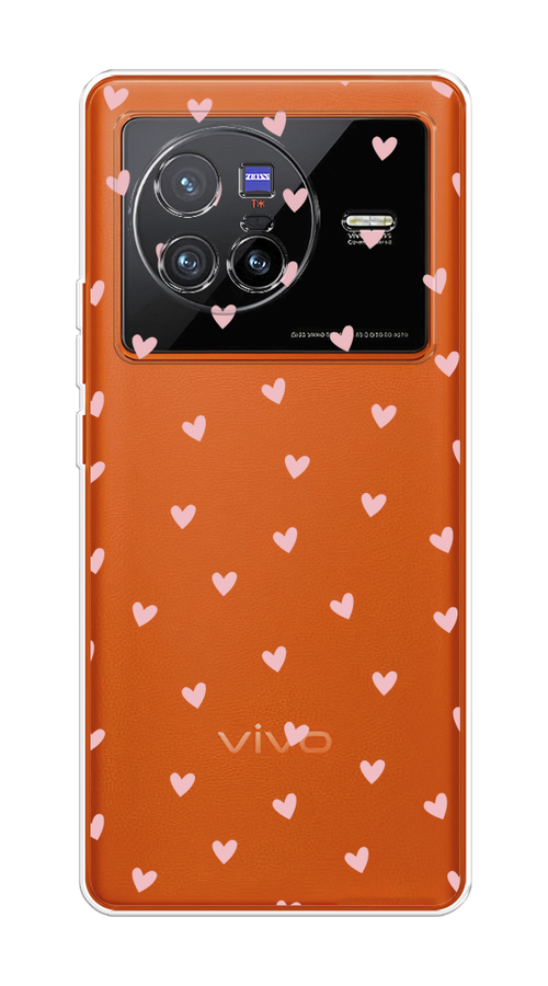 

Чехол на Vivo X80 "Розовые сердечки паттерн", Розовый;прозрачный, 266550-1