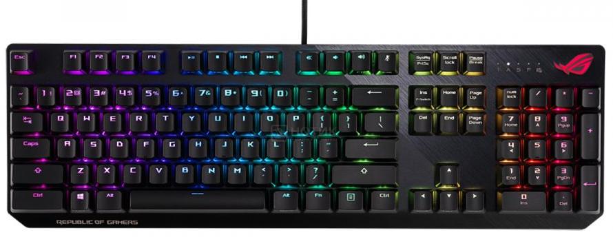 фото Игровая клавиатура asus rog strix scope nx red switches (90mp0186-b0ra00)