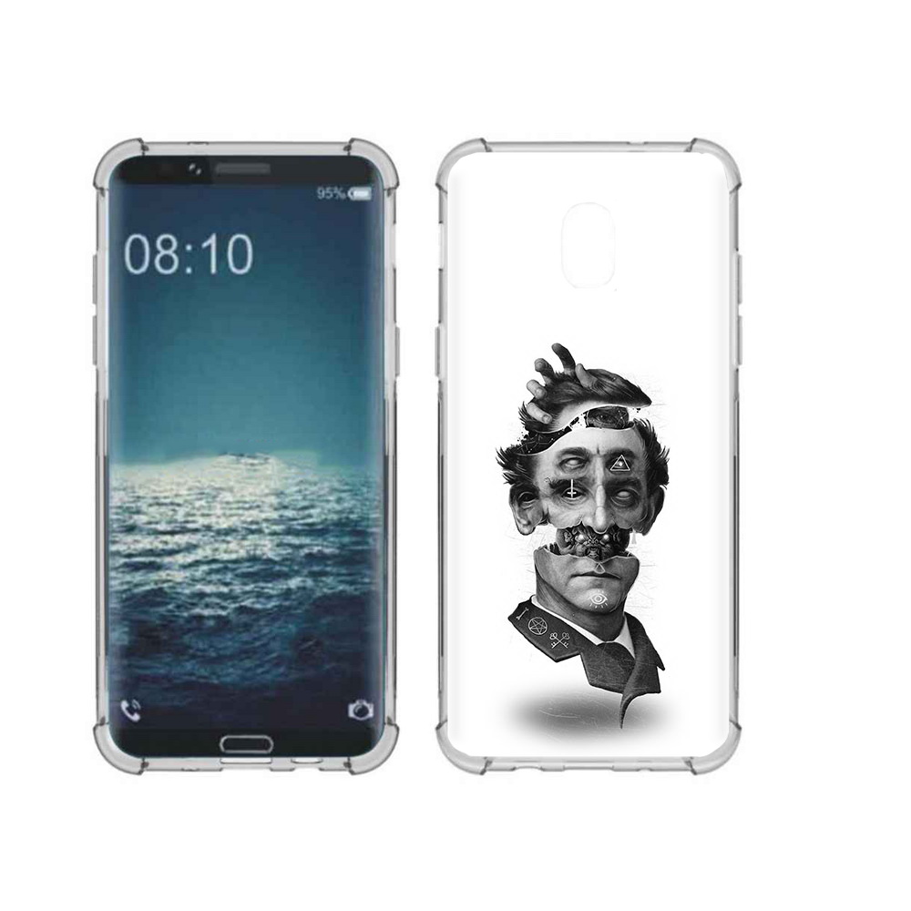 

Чехол MyPads Tocco для Samsung Galaxy J3 страшное лицо абстракция (PT226926.574.628), Прозрачный, Tocco