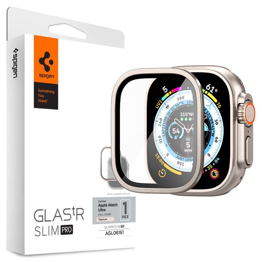 Защитное стекло Spigen Glas.tR Slim Pro AGL06161 для Apple Watch Ultra 49mm, Titanium