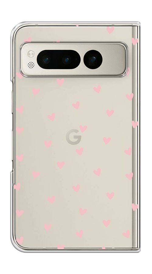 

Чехол на Google Pixel Fold "Розовые сердечки паттерн", Розовый;прозрачный, 271850-1