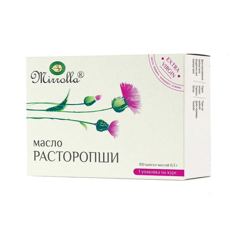 Купить Расторопша масло Mirrolla капсулы 300 мг 100 шт., Россия
