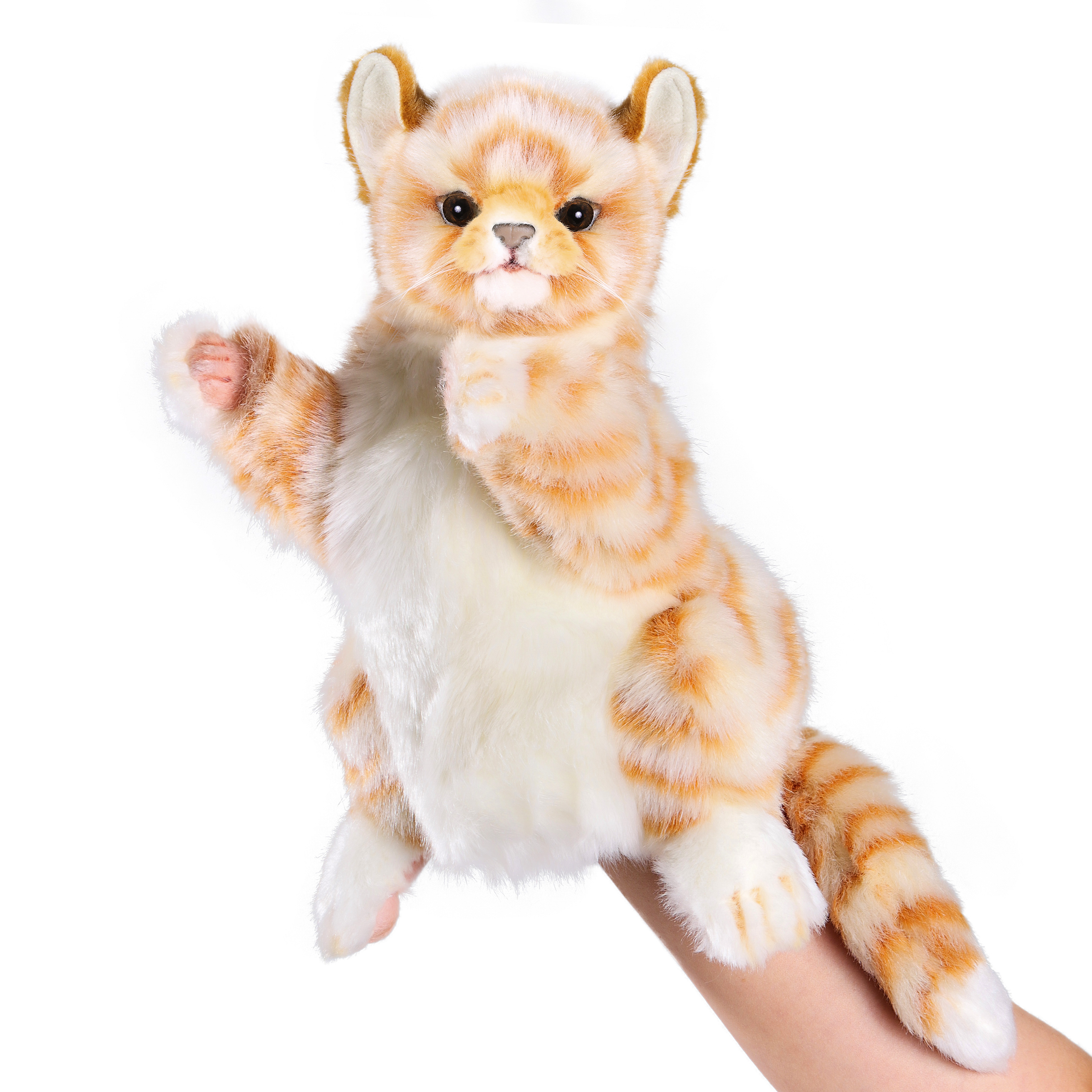 

Реалистичная мягкая игрушка на руку Hansa Creation Рыжий кот, 30 см, Разноцветный, кошки