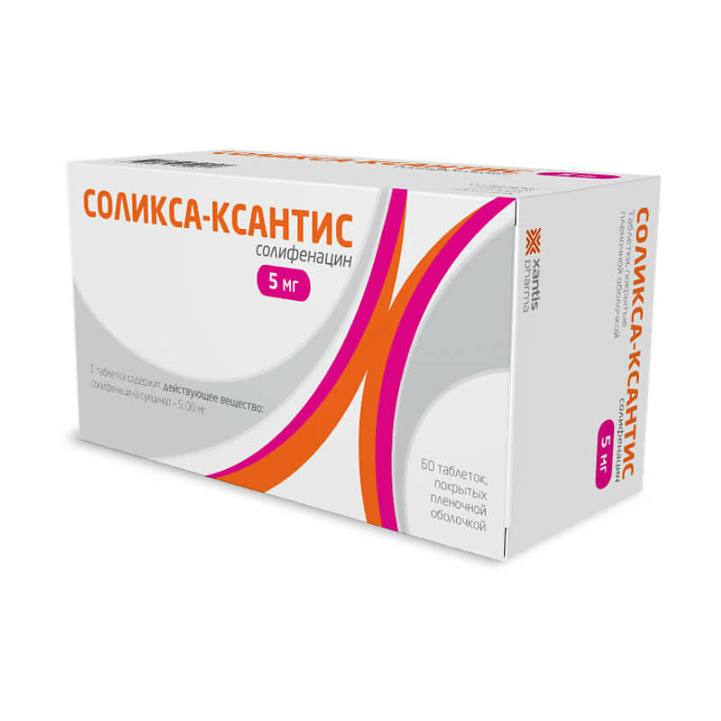 Соликса-Ксантис таблетки 5 мг 60 шт., Saneca Pharmaceuticals  - купить со скидкой