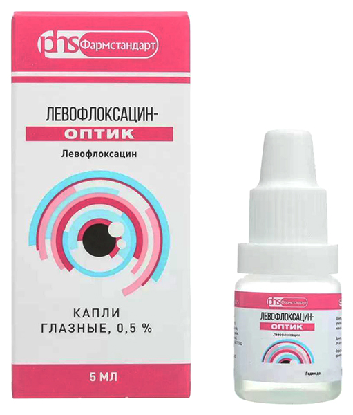 Купить Левофлоксацин-Оптик глазные капли 0, 5% 5 мл, Лекко