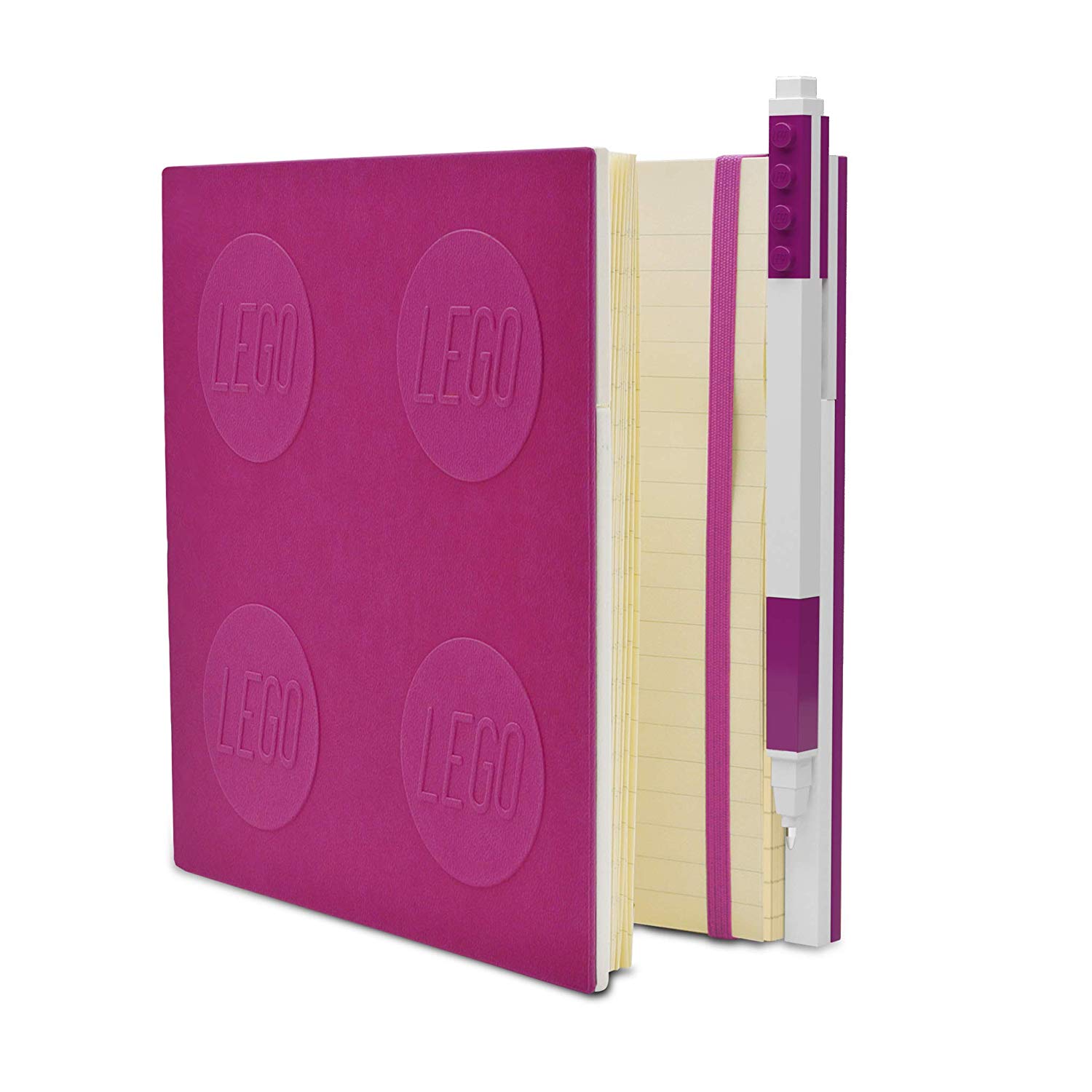Книга для записей 176 листов, линейка, 150х152мм, с фиолетовой гелевой ручкой 0,70 мм LEGO