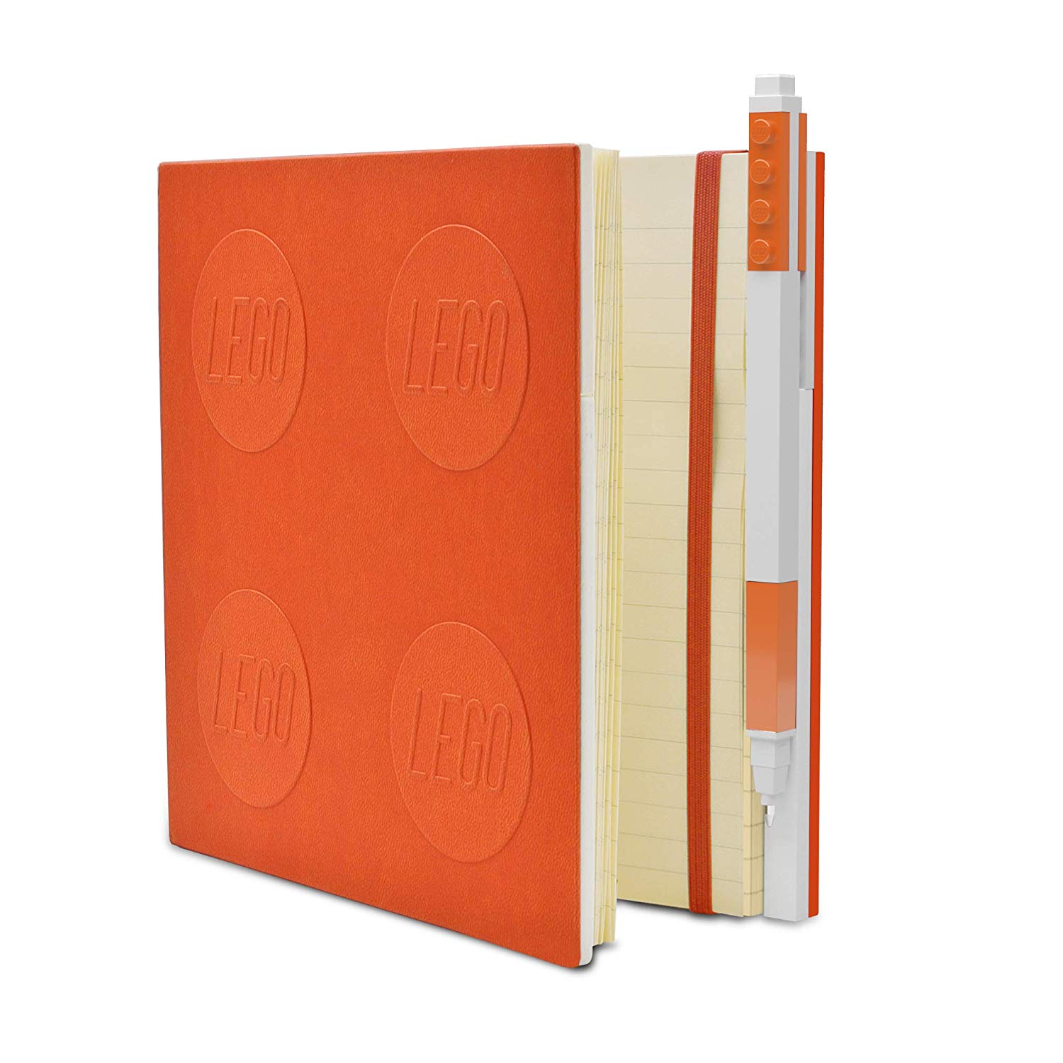 фото Книга для записей 158х158мм 176л линейка оранж.гелевая ручка 0,70 мм lego locking notebook